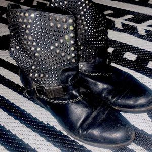 Studded Leather Moto boot